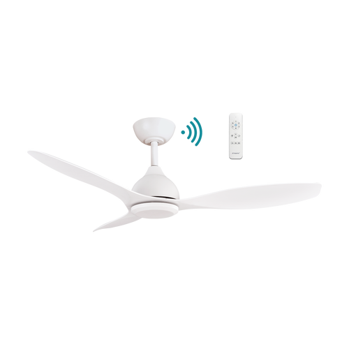 122cm 48-inch White DC Ceiling Fan Smart Remote Control 3 Blade 36W 6 Speed