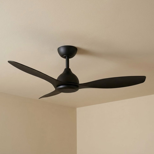 122cm 48-inch Black DC Ceiling Fan Smart Remote Control 3 Blade 36W 6 Speed