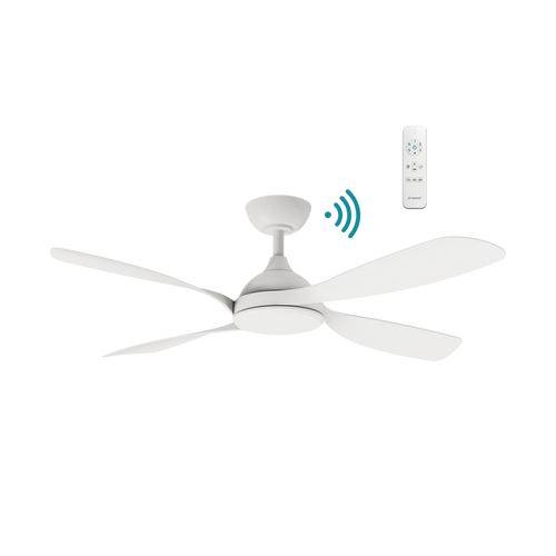 132cm 52-inch White Smart DC Ceiling Fan Remote Control 4 Blade 40W 6 Speed