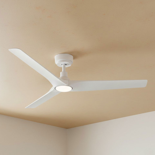 132cm 52-inch White DC Ceiling Fan With Light Smart Remote Control 3 Blade 28W