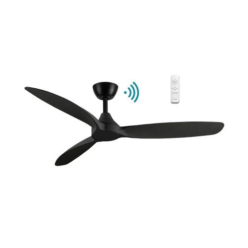 132cm 52-inch Black Smart DC Ceiling Fan With WiFi Remote 3 Blade 33W 6 Speed