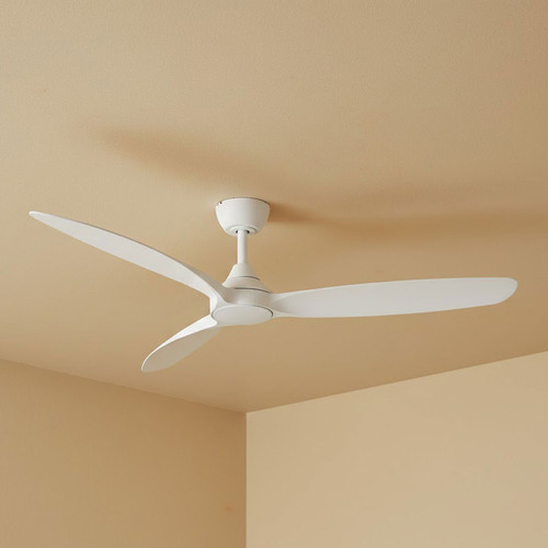142cm 56-inch White Smart DC Ceiling Fan With WiFi Remote 3 Blade 33W 6 Speed