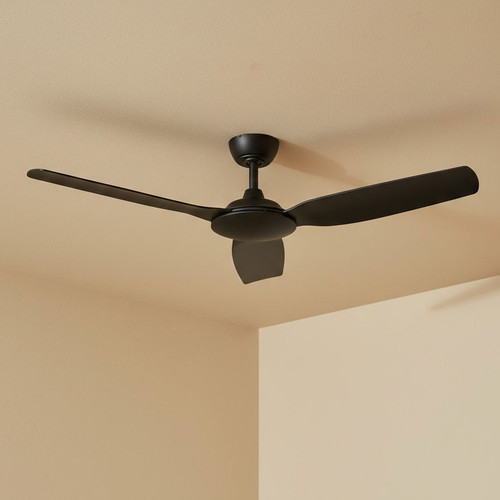 132cm 52-inch Black Smart DC Ceiling Fan With WiFi Remote 3 Blade 36W 6 Speed