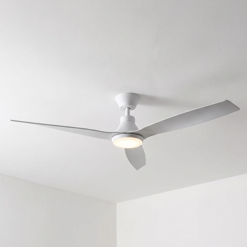 132cm 52-inch White DC Ceiling Fan With Light Smart WiFi Remote 3 Blade 28W