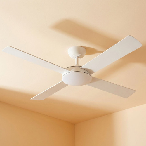 122cm 48-inch White DC Ceiling Fan Remote Control 4 Blade 36W 6 Speed