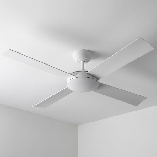 122cm 48-inch White DC Ceiling Fan Remote Control 4 Blade 36W 6 Speed