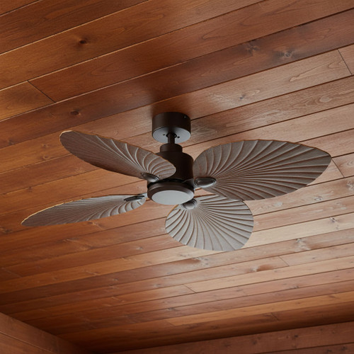 127cm 50-inch Bronze-Walnut Smart DC Ceiling Fan WiFi Remote 4 Blade 32W 6 Speed