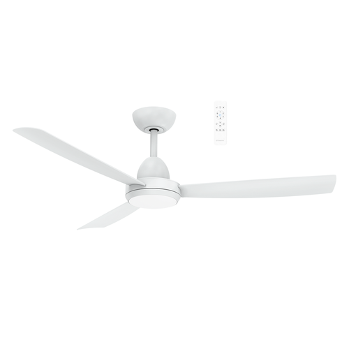 122cm 48-inch White DC Ceiling Fan With Light Remote Control 3 Blade 23W