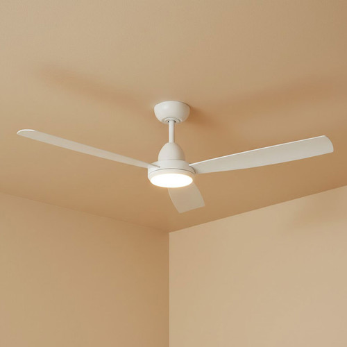 122cm 48-inch White DC Ceiling Fan With Light Remote Control 3 Blade 23W