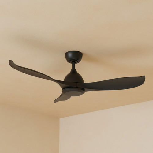 132cm 52-inch Black Smart DC Ceiling Fan WiFi Remote 3 Blade 34W 6 Speed