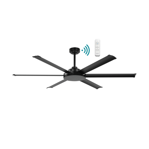 165cm 65-inch Black Smart DC Ceiling Fan WIFI Remote 6 Blade 55W 6 Speed