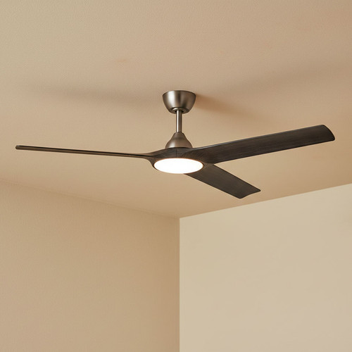132cm 52-inch Pewter-Charcoal Smart DC Ceiling Fan With 24W Light WiFi Remote 3 Blade 33W