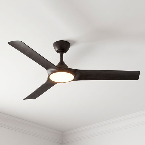 132cm 52-inch Pewter-Charcoal DC Ceiling Fan 24W Light WiFi Smart Remote 3 Blade 33W