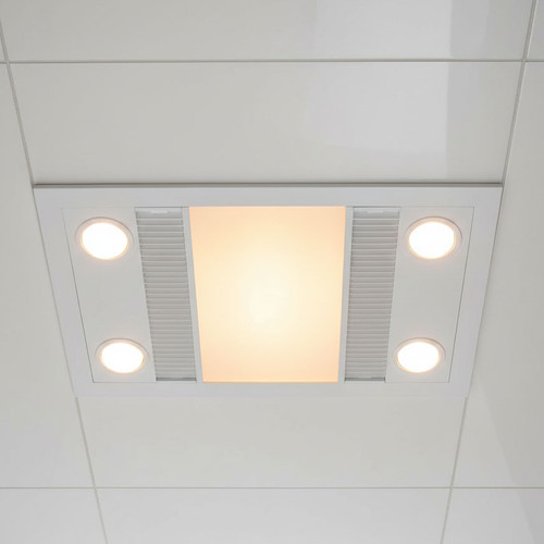 White 3-in-1 DC Bathroom Heater Fan With Tri-CCT LED 500mm