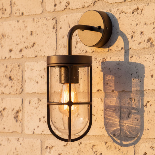 Wall Light Bronze Industrial Cage Design E27 60W IP65
