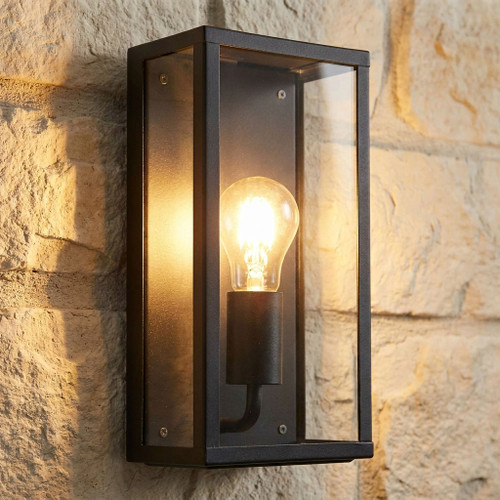 Wall Light Black 16cm Upward E27 60W 240V IP44