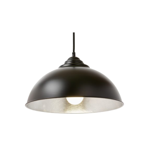Pendant Light 34cm Black With Silver Lining E27 60W