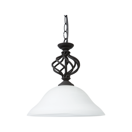 Pendant Light 30cm Black Alabaster Glass E27 60W