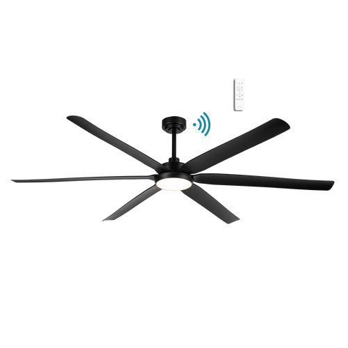203cm 80-inch Black Smart DC Ceiling Fan With Light WiFi Remote 6 Blade 55W