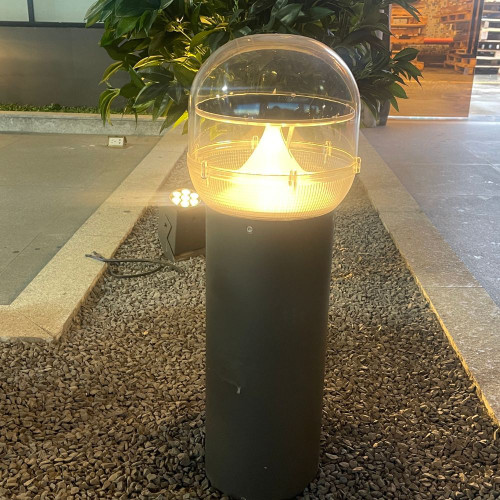 Solar Bollard Light 61cm Grey 3000K 300lm IP66 IK10 Commercial Grade