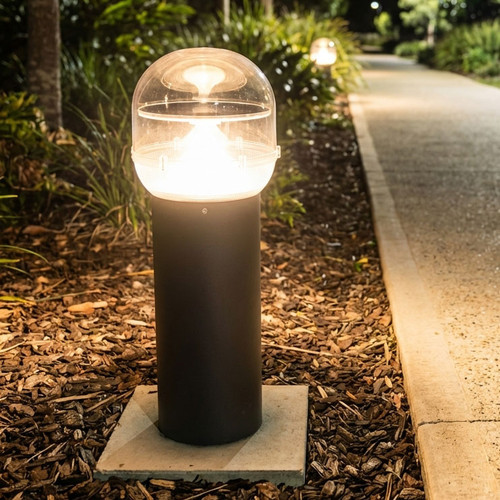 Solar Bollard Light 61cm Grey 3000K 300lm IP66 IK10 Commercial Grade