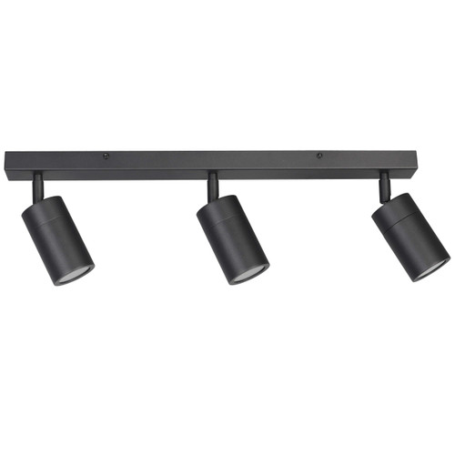 Ceiling Spotlight Black 3 Light GU10 10W Marine Grade IP65 55cm