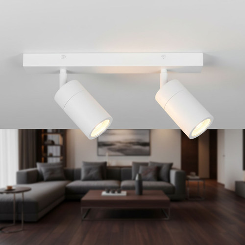 Ceiling Spotlight White 2 Light GU10 10W Marine Grade IP65 35cm