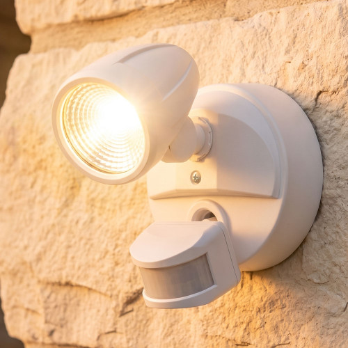 LED Security Light White 240V 12W Tri-CCT 1100lm IP54 With Sensor