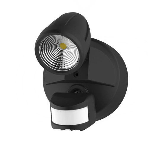 LED Security Light Black 240V 12W Tri-CCT 1100lm IP54 With Sensor