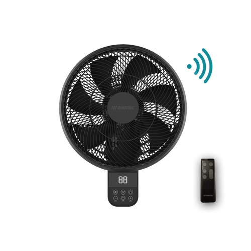 355mm 14-inch Black DC Wall Fan WiFi Remote 7 Blade 70W 10 Speed