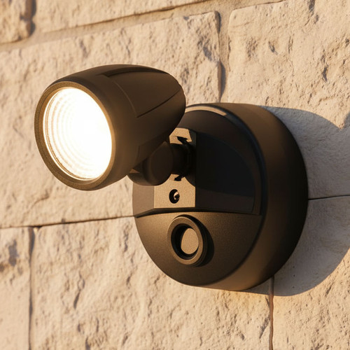 LED Security Light Black 240V 12W Tri-CCT 1100lm IP54