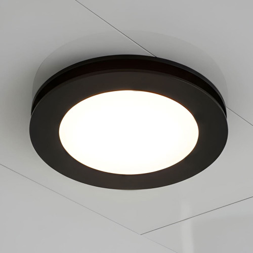 Black Exhaust Fan 58W/100W With 19W Tri-CCT 1200lm 332mm Round