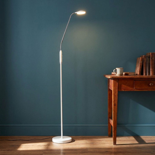 LED Floor Lamp White 6W 4000K 530lm 150cm Touch Dimmable