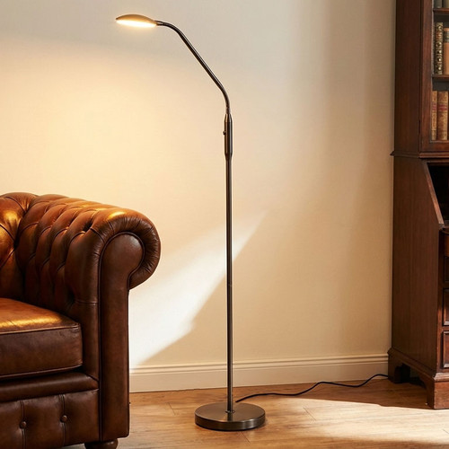 LED Floor Lamp Chrome 6W 4000K 530lm 150cm Touch Dimmable