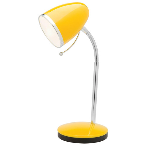 Table Lamp Yellow Chrome Adjustable Gooseneck E27 25W