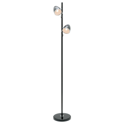 Floor Lamp Black 2 Light E27 25W 160cm Adjustable