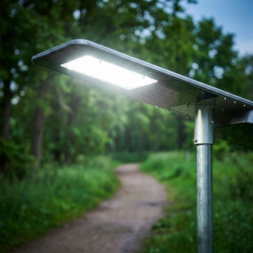 Solar Street Light Black 104cm 4000lm 4000K IP65 IK08 Motion Sensor Commercial Grade