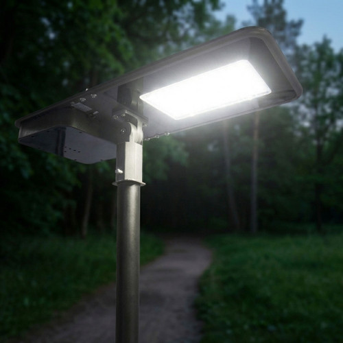 Solar Street Light Black 2000lm 4000K IP65 IK08 Motion Sensor Commercial Grade