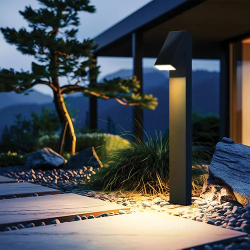 Solar Bollard Light Grey Aluminium 56cm 4000K 500lm IP65