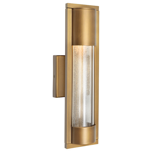Wall Light Brass Stippled Glass Cylinder GU10 35W IP44