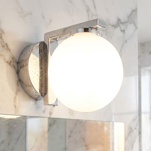 Wall Light Chrome Opal Glass G9 10W IP44 Reversible