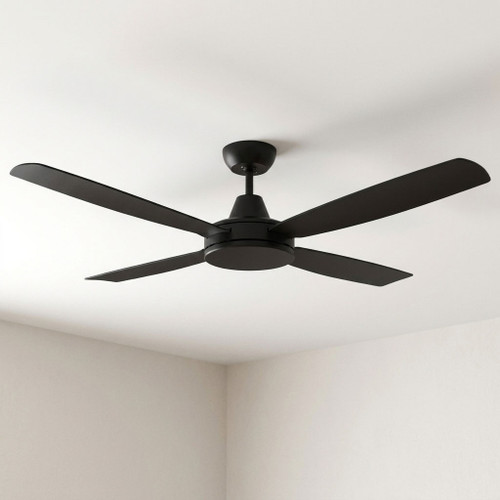 137cm 54-inch Black DC Ceiling Fan WiFi Remote 4 Blade 35W 6 Speed