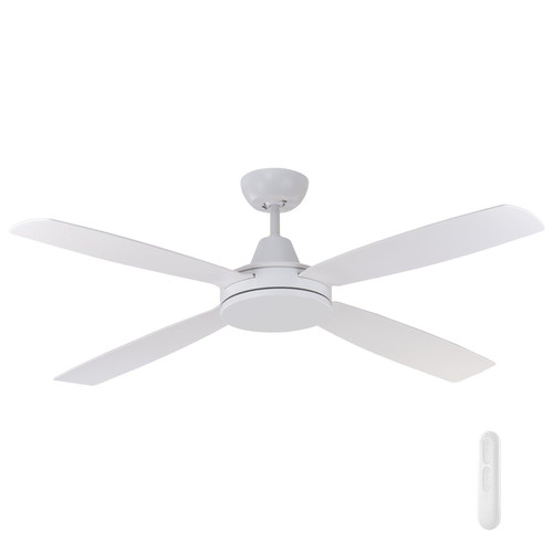 137cm 54-inch White DC Ceiling Fan Remote Control 4 Blade 35W 6 Speed
