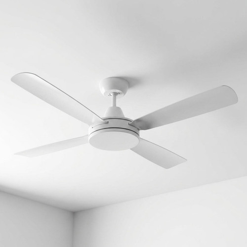 122cm 48-inch White DC Ceiling Fan Remote 4 Blade 35W 6 Speed