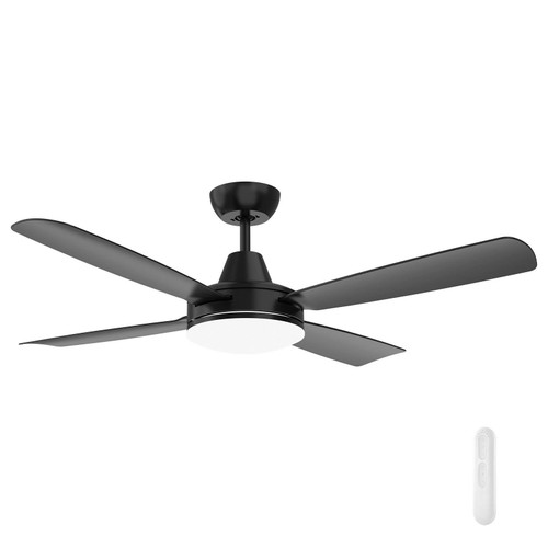 122cm 48-inch Black DC Ceiling Fan With Light Remote 4 Blade 35W 6 Speed