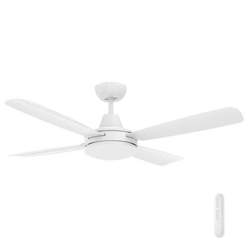 122cm 48-inch White DC Ceiling Fan With Light Remote 4 Blade 35W 6 Speed