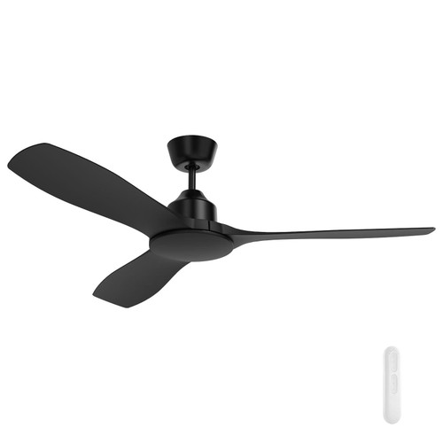 132cm 52-inch Black DC Ceiling Fan Remote Control 3 Blade 35W 6 Speed