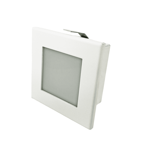 LED Wall Light White Recessed 1W 3000K 100lm IP20 Square