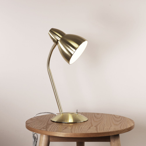Desk Lamp Brass Adjustable Gooseneck E27 60W