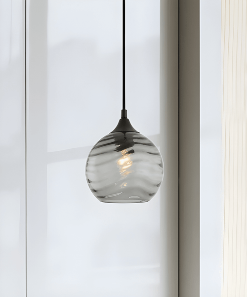 Pendant Light Black Wine Glass 17cm E27 72W Adjustable Cord